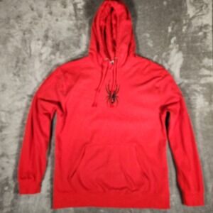 Spyder Hoodie Mens XXL Red Excellent Pullover Sweatshirt Spider Logo 229560NA